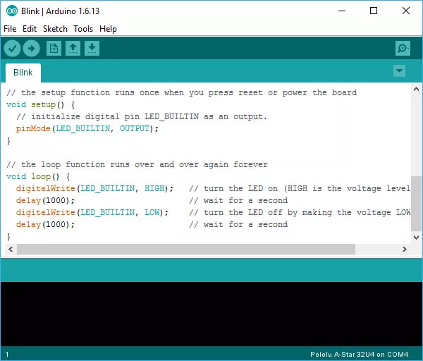 Интерфейс среды разработки Arduino IDE